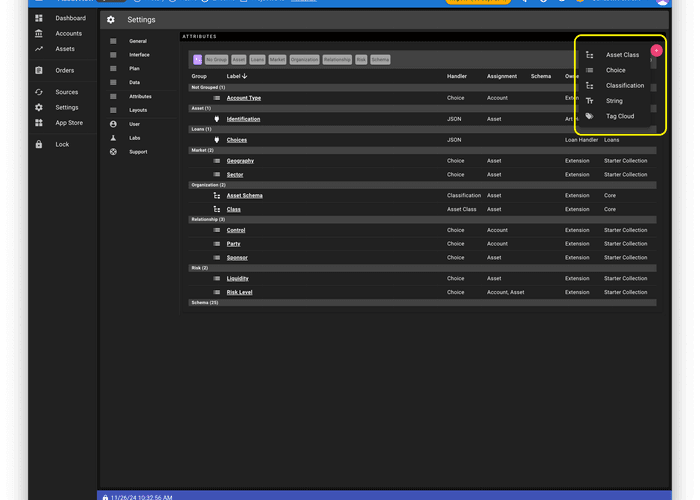 Create a new attribute in AssetView