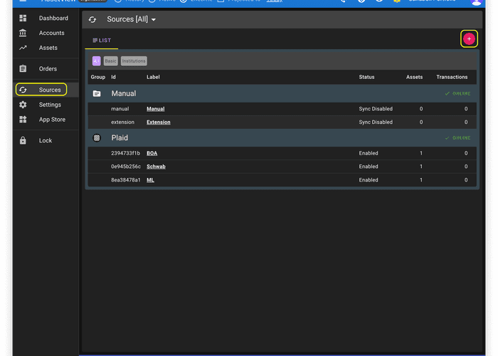 Sources in AssetView
